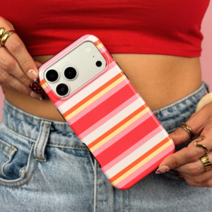 Tough Phone Case - Retro Stripes Raven
